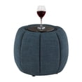thumbnail image 3 of Convenience Concepts Designs4Comfort Daisy Storage Ottoman with Reversible Tray Lid, Dark Blue Fabric, 3 of 10