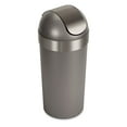 Umbra 16 gal Venti Plastic Swing Top Lid Kitchen Trash Can, Pewter
