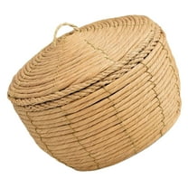 HAKIDZEL Round Woven Baskets with Lids for Pantry Organizer 1Set