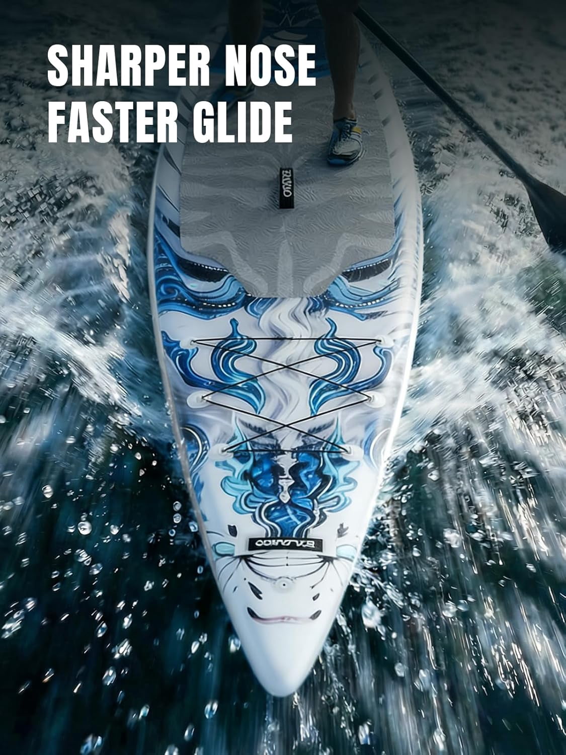 SOLAVERO 12'5"×33" Extra Large Inflatable Stand Up Paddle Board with Seat & Electric Pump, 600lb Capacity Ultra-Stable SUP Board for Adults & Youth