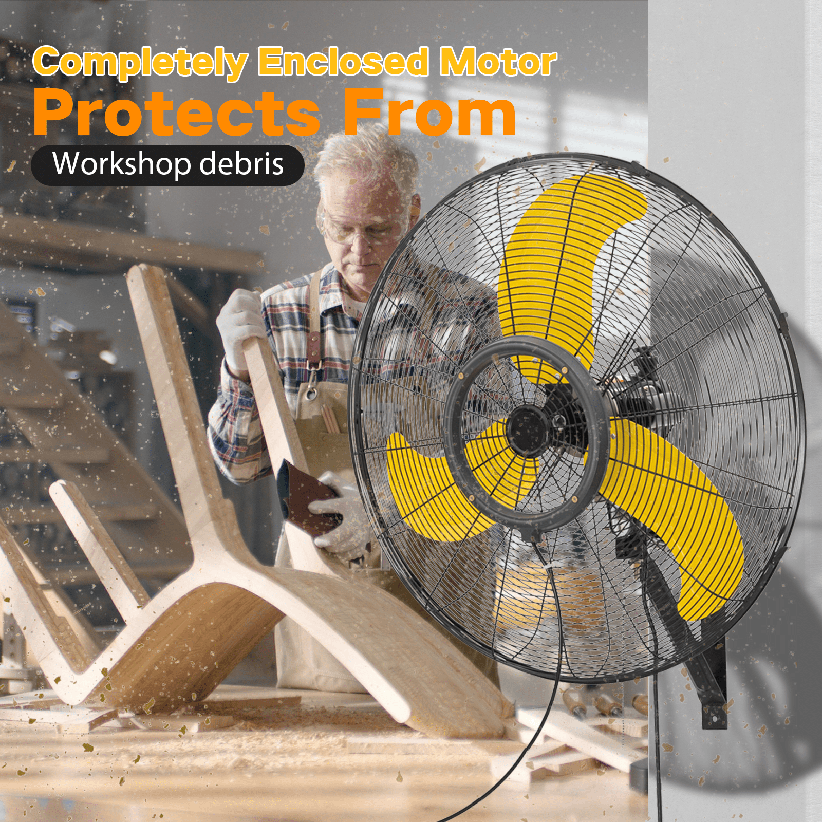 9300 CFM 30" Outdoor Wall Mount Misting Fans, High Velocity 3-Speed Waterproof Professional Oscillating Wall Fan, Heavy Duty Industrial Fan for Commercial, Garage, Warehouse, UL Listed