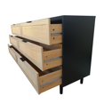 thumbnail image 5 of 51.18" 6 Drawers Rattan Storage Cabinet, Rattan Drawer, Dresser for Bedroom, Living Room, Black, 5 of 8