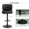thumbnail image 5 of HOMCOM Bar Height Bar Stools Set of 2 with Adjustable Seat, Thick Padded Cushion and Metal Footrest for Home Bar, Black, 5 of 9