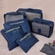 thumbnail image 2 of Organizadores de bolsas de almacenamiento plegables de 6 uds, bolsa de almacenamiento de viaje impermeable para ropa Oxford (punto azul marino), 2 of 8