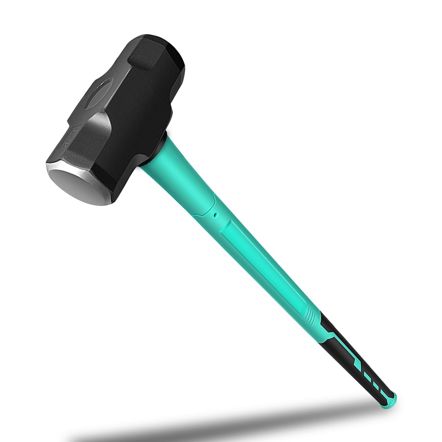 Sledge and Club Hammer with Heavy Duty Construction, Ergonomic No-Slip H-Grip Handle, Fiberglass Core, High Strength Steel for Construction,Land Management, Yard Work (B-8LB)
