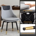 thumbnail image 3 of Swivel Dining Chairs, Modern Faux Leather Upholstered, Kitchen & Dining Room, Grey, 3 of 6