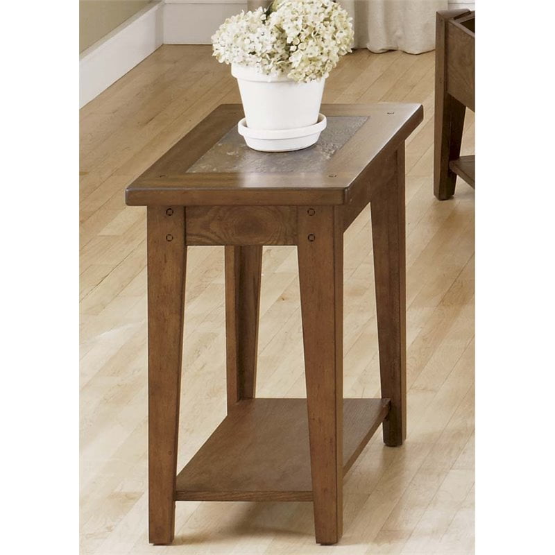 Liberty Furniture Hearthstone Side Table In Rustic Oak