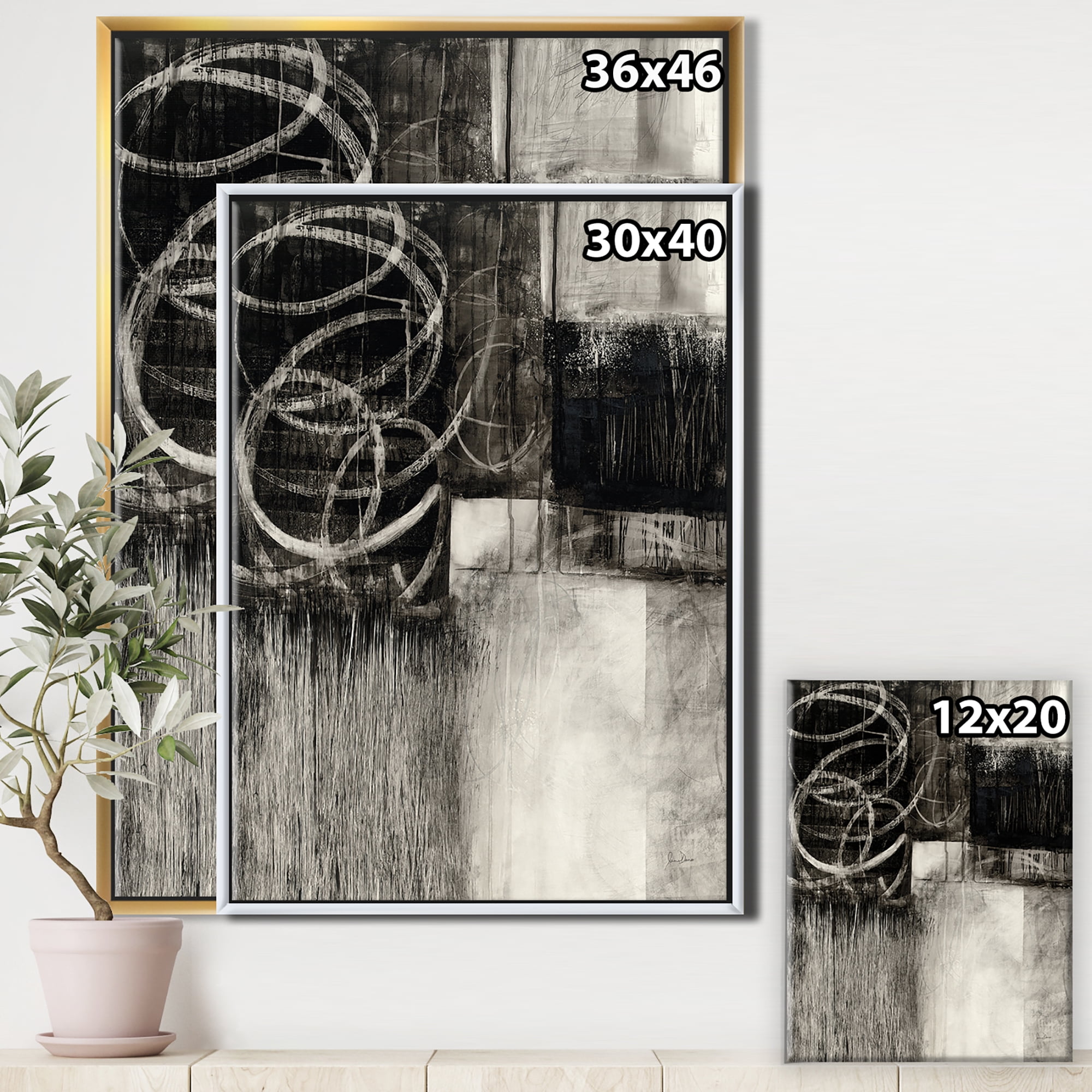 Designart ' A Geometric Day I ' MidCentury Modern Framed Canvas