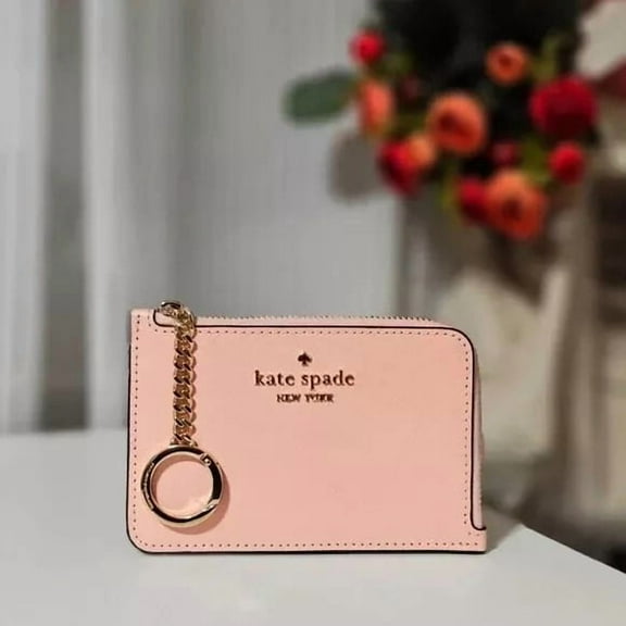 Kate Spade Madison Medium L-Zip Card Holder Wallet Conch Pink KG613