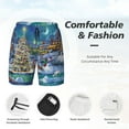 thumbnail image 3 of Yiaed Christmas Tree Print Mens Swim Trunks Bathing Suit Compression Liner Beach Swim Shorts Swimwear Quick Dry Zipper Pocket No-Chafing Board Short-Medium, 3 of 6