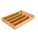thumbnail image 3 of Bandeja de cubertería de madera de bambú Soporte de vajilla plana Cajón ordenado, 3 of 10