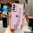 thumbnail image 5 of Compatible with Samsung Galaxy A54 5G Phone Case Women Luxury Plating Cute Love Heart Case with Heart Chain Bracelet Strap Soft Case for Galaxy A54 6.4 inch (Purple), 5 of 6