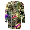 thumbnail image 3 of DDAPJ pyju Mardi Gras Shirts for Women 3/4 Sleeve Mask Graphic Casual Round Neck Tunic Tops New Orleans Carnival Party Tee Shirt Holiday Blouses Multicolor 4XL, 3 of 5