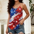 thumbnail image 3 of Women 4th of July Tank Tops Fitted Spaghetti Strap Backless American Flag Star Camisole Patriotic Outfits Red 2XL, 3 of 4