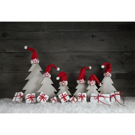 Santa Claus Portrait GreenDecor Polyster 7x5ft Christmas Backdrop Xmas Tree Photography Background Santa Claus Hats Gift New Year Present Snow Kid Baby Newborn Artistic Portrait Photo Shoot Studio Props Video Drop Drape ()