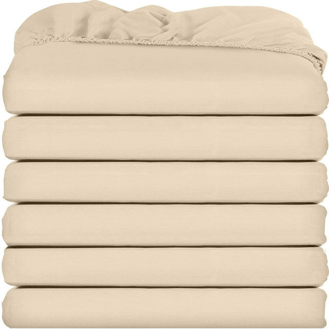 Sábanas ajustables Utopia Bedding, paquete de 6 unidades, microfibra suave, color beige