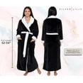 thumbnail image 3 of Silver Lilly Womens Luxury Fleece Robe - Fully Lined Plush Sherpa Bathrobe (Black, XX-Large), 3 of 6