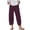 Purple, variant on WIZUTIZ Work Pants for Women Comfy Relaxed Baggy Wide Leg Dress Pants Spandex Elastic High Waist 7/8 Length Palazzo Pants Solid Asymmetrical Cropped Slacks Pants for Lady Office Beach Brown