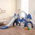 thumbnail image 3 of Resbaladilla y columpio infantil KIDDO Parque de diversiones 3 en 1 Azul, 3 of 4