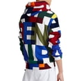 thumbnail image 3 of Polo Ralph Lauren Monogram Fleece Hooded Hoodie Sweatshirt  (MultiWhite, X-Large), 3 of 3