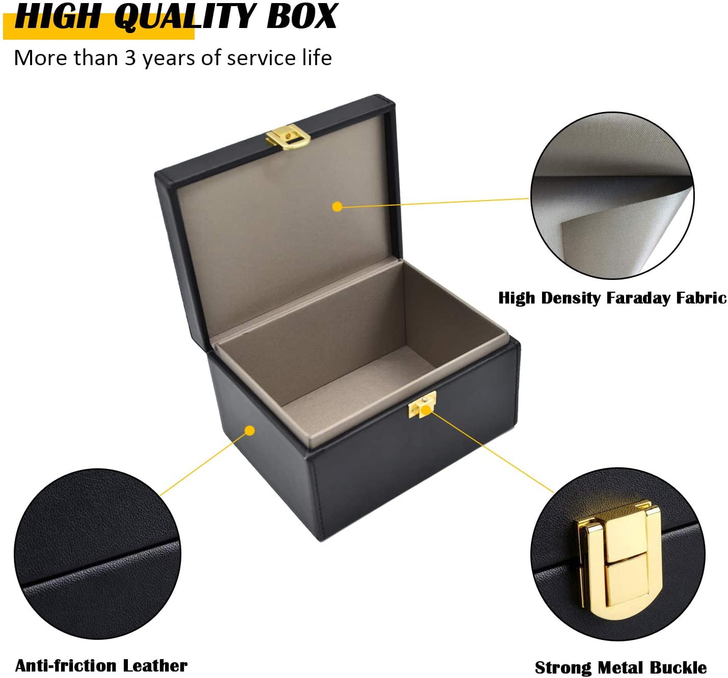 Faraday Box Key Fob Protector, RFID Signal Blocking Box, Faraday Box Signal Blocking Shielding Box for Car Key (Capacity(5-8Keys))
