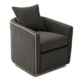 thumbnail image 5 of Leumius Swivel Accent Chair, Upholstered Club Chair Barrel Sofa Chair for Living Room, Reading Corner and Small Spaces, Dark Grey, 5 of 9