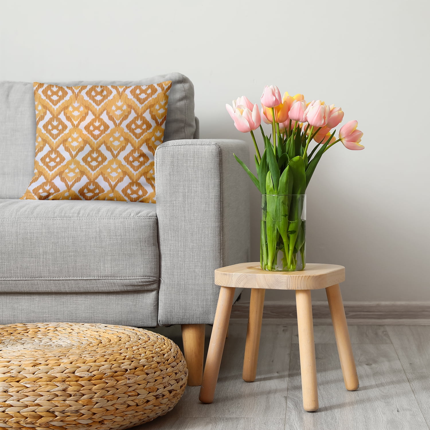 20"x20" Simply Daisy Hipster Poly Accent Pillow, Yellow Qty 1