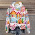 thumbnail image 4 of TopLLCs Femmes 2024 Automne Haut, Femmes Décontracté Imprimé de Noël à Capuche, Chandail à Manches Longues, Chandail en Molleton Blouse, 4 of 4