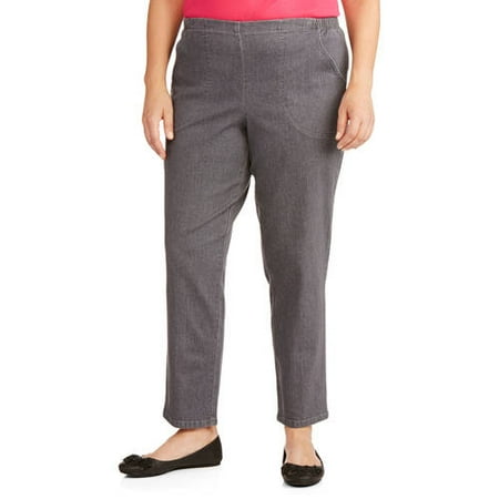 just my size women's plus size pull on stretch woven pants