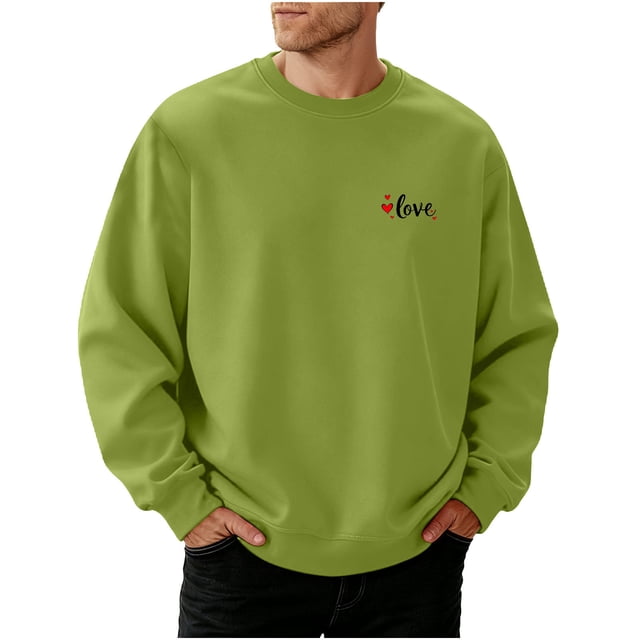 Ceisia Men's Valentine's Day Heart Print Sweatshirt | Relaxed Winter Casual Pullover Gift