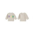 thumbnail image 2 of Spewahor Toddler Girl MardiGras Sweater Bow Embroidered Crew Neck Long Sleeve Pullover Chunky Knit Tops, 2 of 9