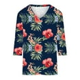 thumbnail image 2 of SHE IS My Items Floral Shirts for Women Cotton Crew Neck Tops for Women Long Sleeve Womens Long Sleeve Blouses for Older Women White Long Sleeve Shirts for Women Cotton, 2 of 3