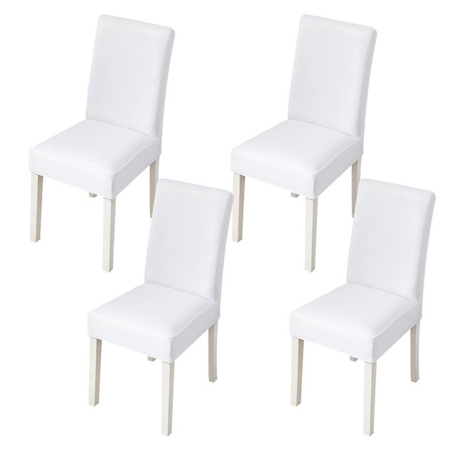 Juego de 4 fundas para sillas de comedor, fundas elásticas de color sólido para hoteles y ceremonias