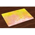 thumbnail image 1 of Ambesonne Spring Place Mats Set of 4, Flower Butterfly Colored, Standard Size, Earth Yellow Pale Pink, 1 of 4