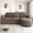 Brown, variant on 84.6 Inch L-Shaped Sectional Sofa with Curved Chaise Lounge, Modern Chenille Couch with USB Ports and Side Storage Pockets for Living Room, Brown