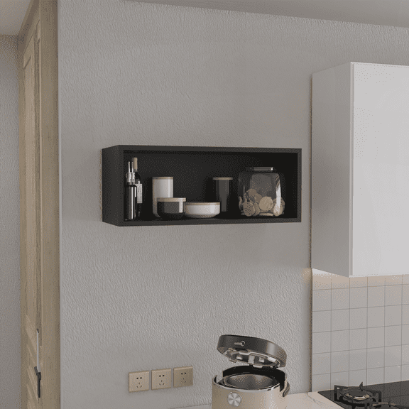 Wally 30”W x 12”H Minimalist Open Wall Cabinet - Versatile Storage Shelf for Kitchen, Office, Living Room & Garage