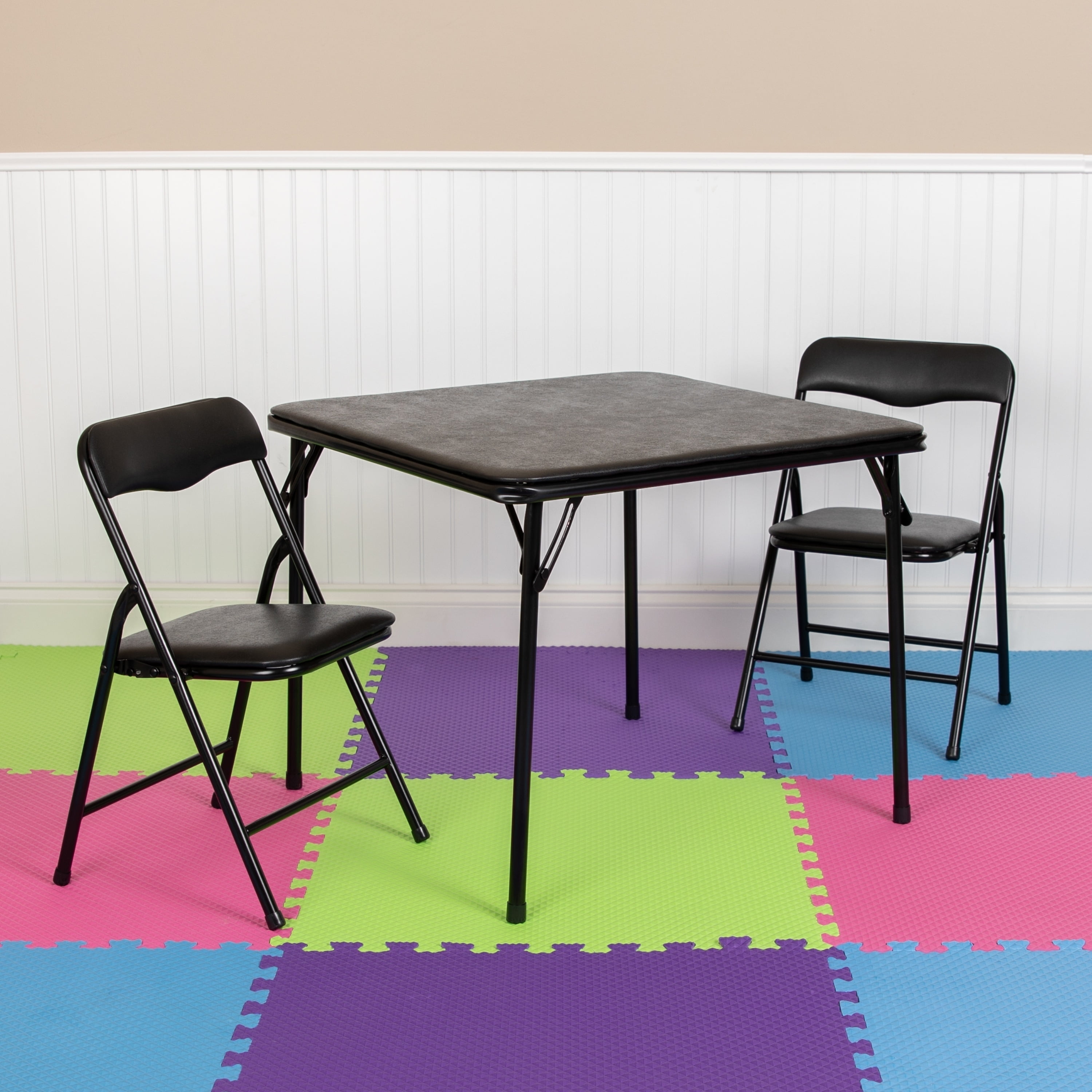 Lancaster Home Kids 3 Piece Folding Table and Chair Set - Kids Activity