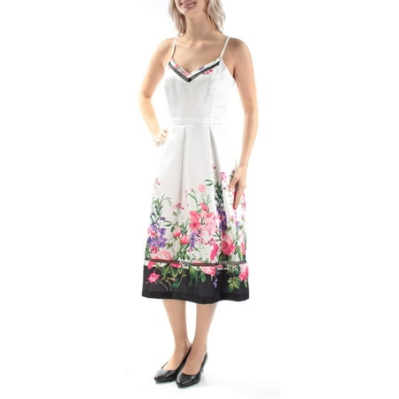 JESSICA SIMPSON $118 Womens New 1375 Ivory Floral V Neck Dress 4 B+B
