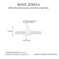 thumbnail image 2 of Moissanite Promise Engagement Ring with Side Stones - 5X7 mm - D-VS1 Grade Certified, 10K Rose Gold, US 5.50, 2 of 3