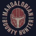 thumbnail image 2 of Men's Star Wars: The Mandalorian Helmet Stamp  Graphic Tee Navy Blue Medium, 2 of 5