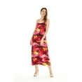 thumbnail image 3 of Women's Hawaiian Luau Floral Print Maxi Sweetheart Dress L Sunset Red, 3 of 5