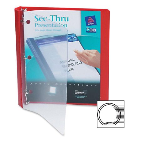 Avery®, AVE10803, See-Thru Presentation View Binder, 1 Each, Red