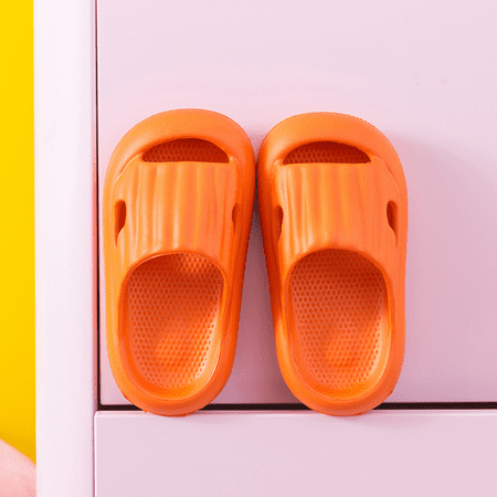 

Wish Girl s Slippers Boy Pillow Slides Sandals Kid s Quick Dry Slippers Baby Anti-collision Child Soft Non-slip Solid Massage Slipper --- Orange （160 Yard） S160
