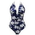 thumbnail image 2 of Bathing Suits for Women Printed Drawstring Swimsuit Fashion Sexy Conjoined Body Bandage Swimwear, 2 of 6