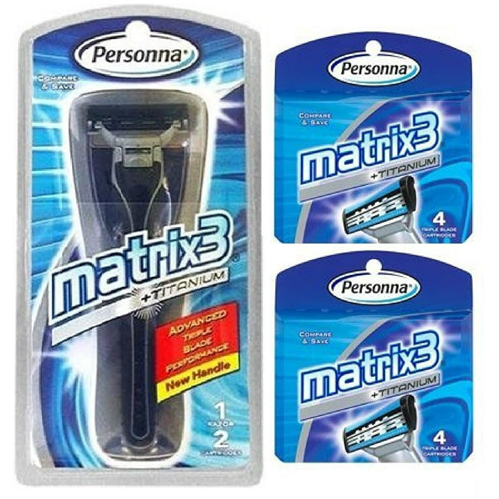 Personna Matrix3 Advanced Triple Blade Razor Handle + Matrix3 Titanium