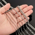 thumbnail image 3 of 7 Styles Necklace Chains Set 21 FT 304 Stainless Steel Rope/Paperclip/Twist Link/Cuban Link/Snake Chain Metal Chains Set for Necelace Jewellery DIY Statement Necklace for Men Women 1set, 3 of 6