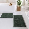 thumbnail image 2 of Juego de alfombras de baño de chenilla Hearth & Harbor, color verde Hunter, 2 of 9