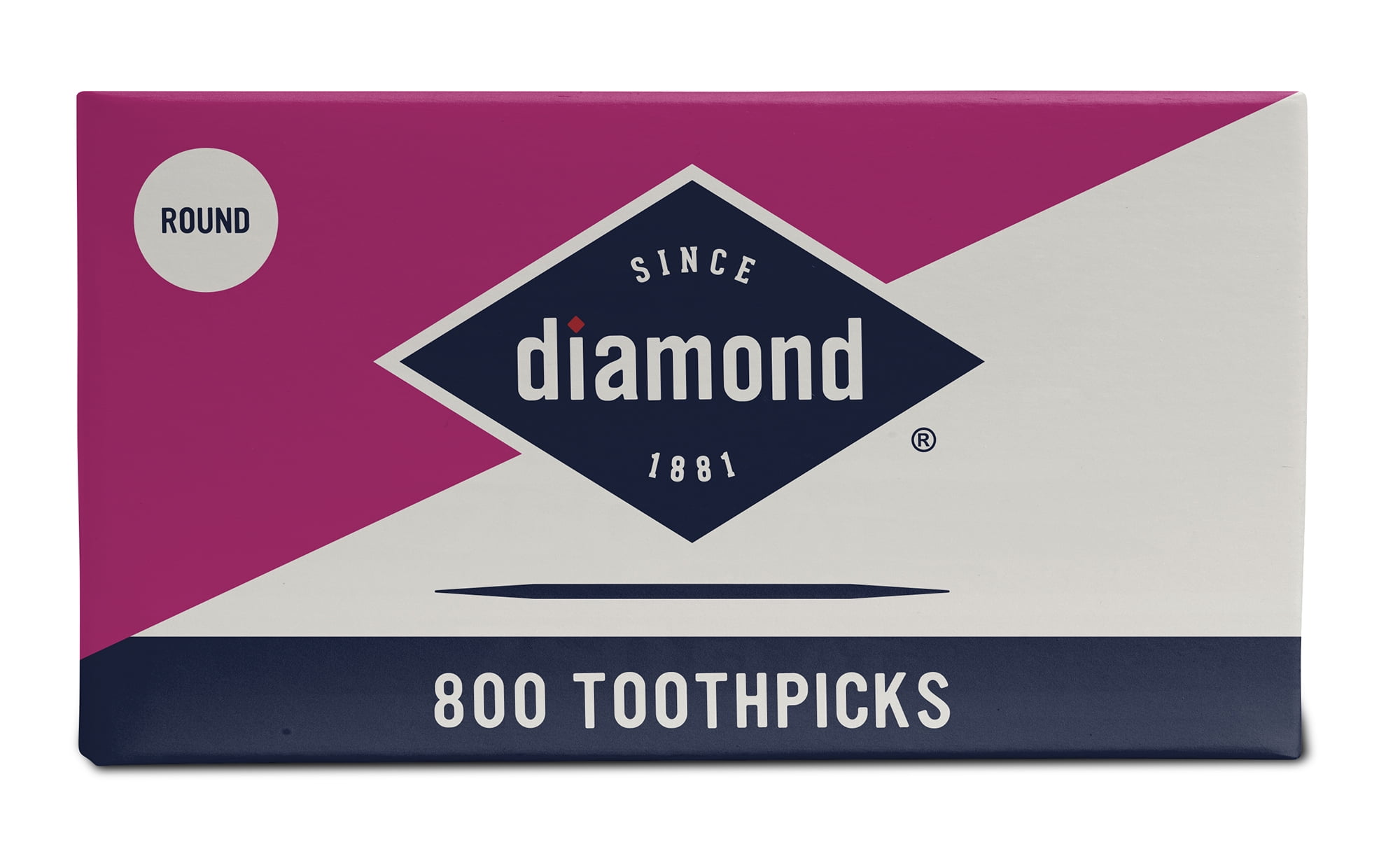 (3 pack) Diamond Classic Round Toothpicks, Toothpick Box, 800 Count Wood Toothpicks