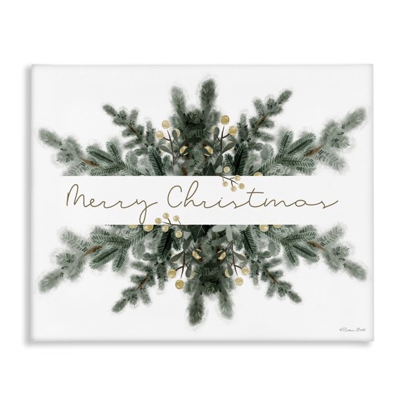 Stupell Industries Festive Fir Phrase Holiday Painting Gallery Wrapped Canvas Art Print Wall Art, 20 x 16