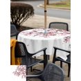 thumbnail image 5 of Outdoor Tablecloth with Umbrella Hole for Patio/Picnic/Party/Camping, Cherry Flowers Waterproof Table Cloth Square Cover Washable, Spring Modern Pink Floral Branch (54"x 54"), 5 of 8